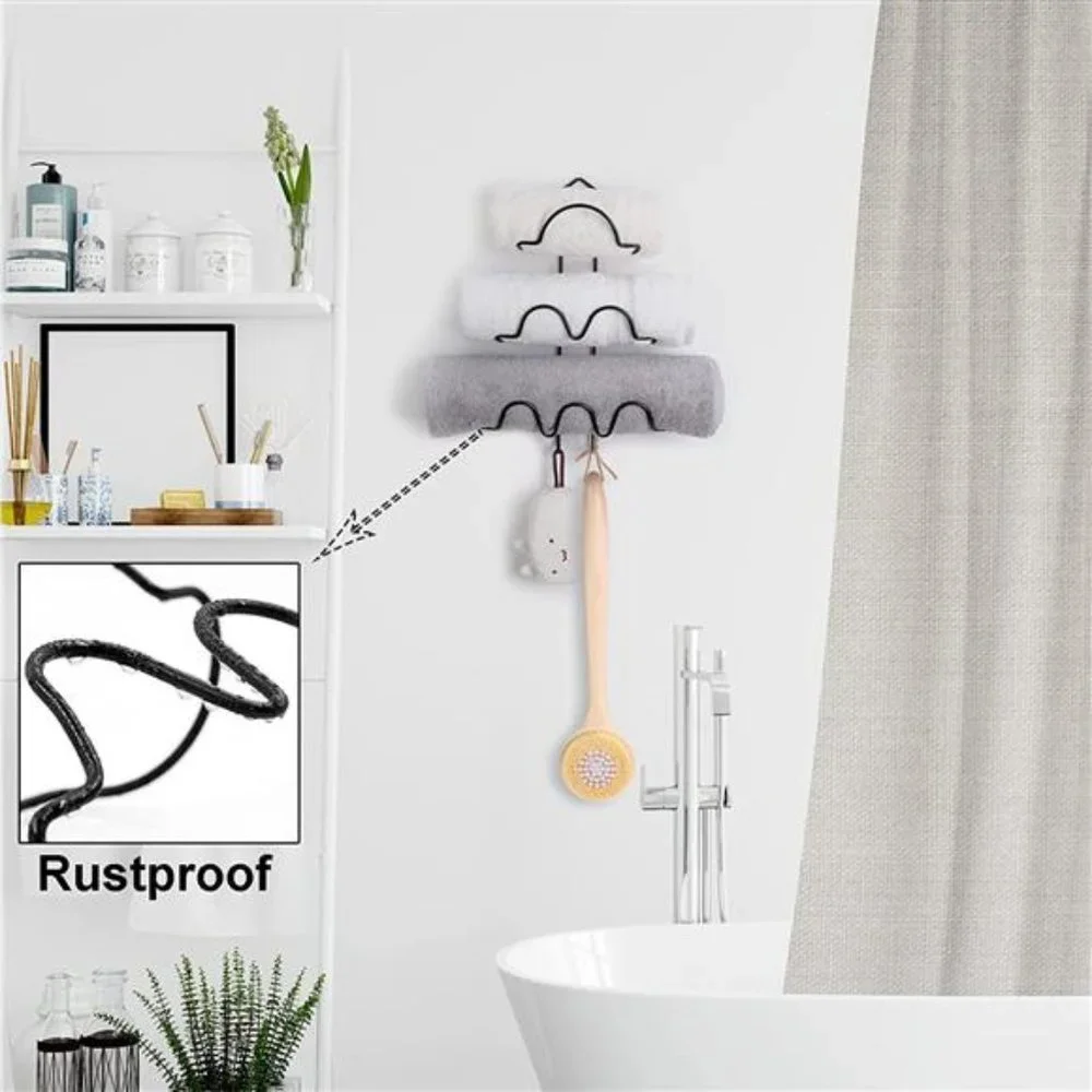 Oxdigi Towel Rack Wall Mounted Set of 2/Durable Metal Towel Holde